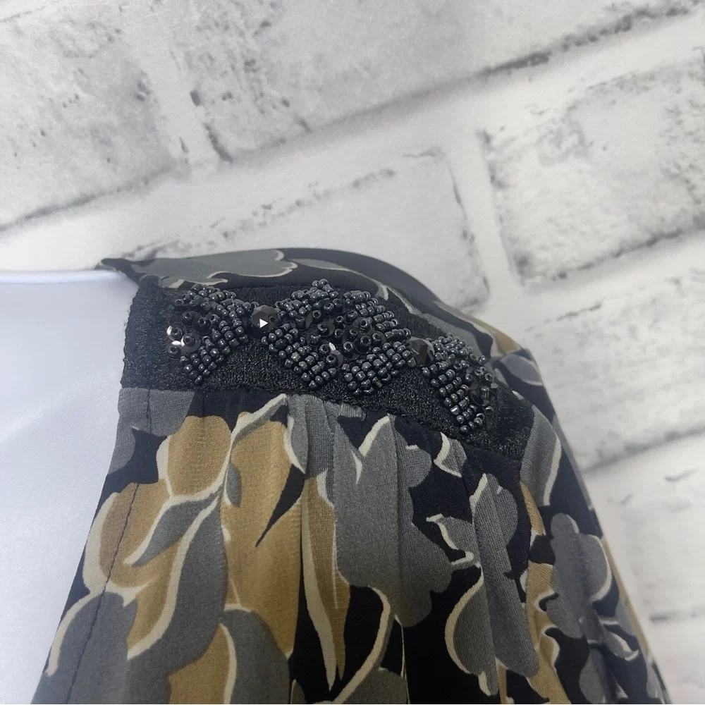 Susan Graver Artisan Floral Embellished V-neck Blouse Large - Picture 4 of 8